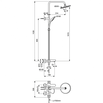 Душевая система IDEAL STANDARD CERAFINE O BC525AA chrome