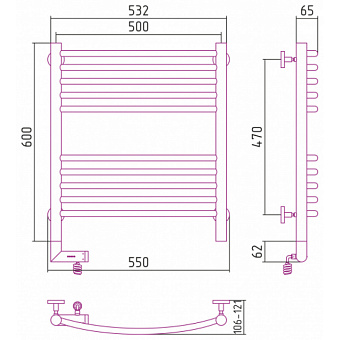 Полотенцесушитель СУНЕРЖА 00-5202-6050 хром