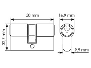 Цилиндр ключ-ключ MORELLI SIMPLE 50C PG 50мм золото