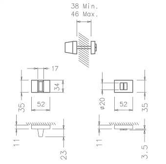 Фиксатор TUPAI 3045 RE-142 матовый никель