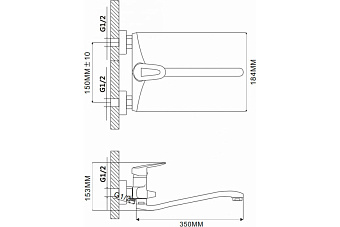 Смеситель для ванны Maxonor MN2207 хром