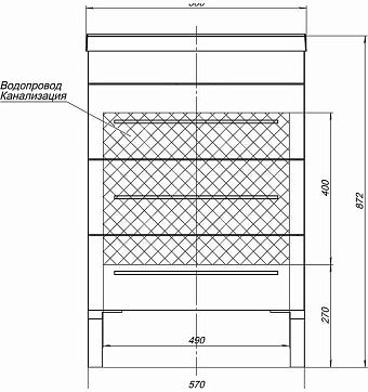 Тумба с раковиной AQUANET Верона 287668 48х58х87,5см