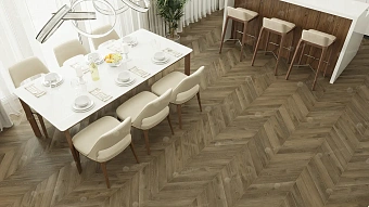Виниловый ламинат Alpine Floor Дуб Насыщенный Chevron ECO 18-4 600х127х5мм 43 класс 1,68кв.м