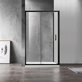 Угловое ограждение Azario MILTON AZ-ND1131-L 1200 BLACK 200х120см стекло прозрачное