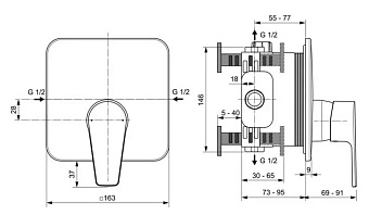 Смеситель для душа IDEAL STANDARD CERAPLAN III A6114AA хром
