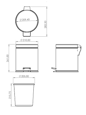 Мусорное ведро BERGES Wasserhaus 122002 белый 5л с педалью