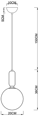 Светильник подвесной Arte Lamp BOLLA-SOLA A3320SP-1PB 60Вт E27