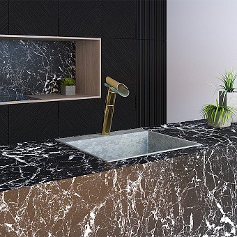 Смеситель для кухни Paini Morgana 73OP579VRKM высокий излив золотой