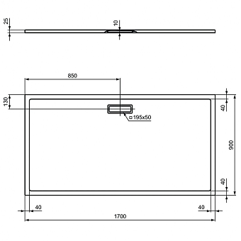 Душевой поддон IDEAL STANDARD ULTRAFLAT NEW T4486V1 90х170см
