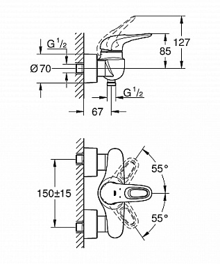 Смеситель для душа GROHE Eurostyle New 33590LS3 белый