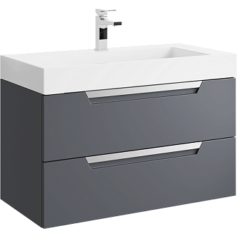 Тумба с раковиной AQWELLA Cube CUB0109GR 45х89,8х50,8см