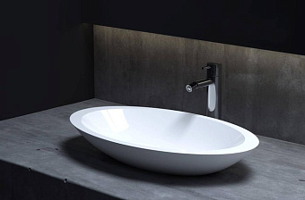 Раковина накладная SALINI CALLISTA 1101102GRH S-Sense глянцевая 57,5х35см