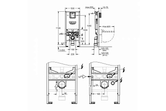 Инсталляция для подвесного унитаза GROHE Rapid SLX 39598000