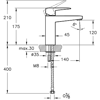 Смеситель для раковины VITRA Root Square A4273126EXP медь