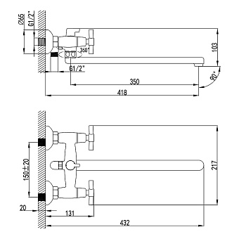 Смеситель для ванны LEMARK Neo LM2212C хром