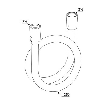 Душевой шланг KLUDI 6107139-00 125см чёрный матовый