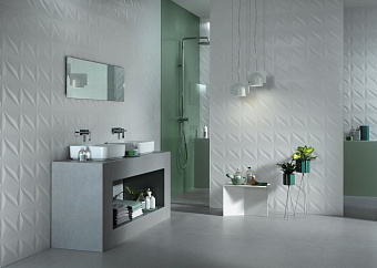 Настенная плитка Atlas Concord Италия 3D Wall 8DFW Flash White Matt 40х80см 1,28кв.м. матовая