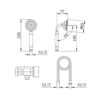 Ручной душ CAPRIGO PARTS 99-562-vot бронза