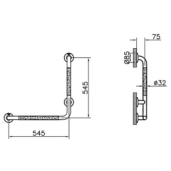 Поручень для ванной VITRA Arkitekta A44467 9см хром