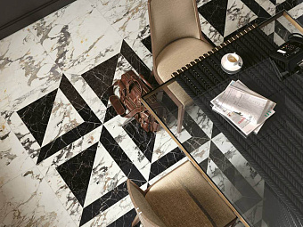 Плитка для ступеней Atlas Concord Россия Allure 620070001854 Imperial Black Scalino  Angolare Dx Lap 33х160см 0,528кв.м. лаппатированная