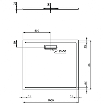 Душевой поддон IDEAL STANDARD ULTRAFLAT NEW T448201 90х100см