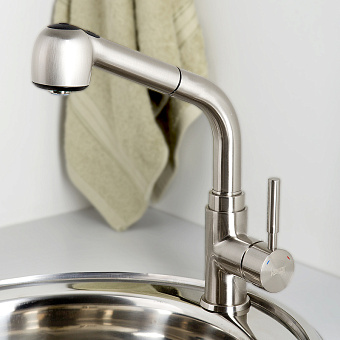 Смеситель для кухни WASSERKRAFT Wern 4266 выдвижной излив никель