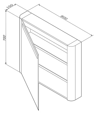 Шкаф зеркальный AM-PM Sensation M30MCL0801WG 15х80х70см