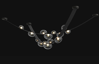 Светильник подвесной CRYSTAL LUX BOSQUE BOSQUE SP7 L3000 BLACK/TRANSPARENT 35Вт LED