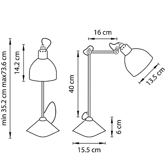Настольная лампа офисная Lightstar Loft 865916 40Вт E14
