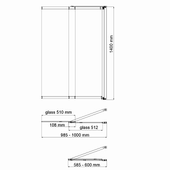 Стеклянная шторка на ванну WASSERKRAFT Main 41S02-100 RM Fixed 140х100см