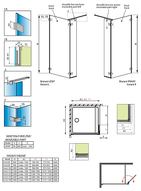 Боковая стенка душевого угла RADAWAY Arta 386010-03-01R 200х40см стекло прозрачное