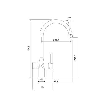 Смеситель для кухни IDDIS Pure PURSBFJi05 поворотный излив хром