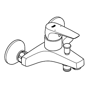 Смеситель для ванны GROHE BauFlow 23756000 хром