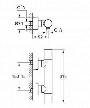 Смеситель для душа GROHE Grohtherm 3000 Cosmopolitan 34274000 хром