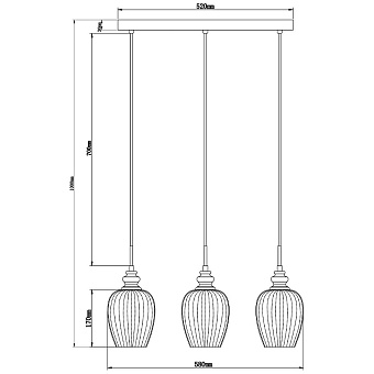 Светильник подвесной Maytoni Blues MOD044-PL-03-N 40Вт E14