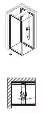 Угловое ограждение VITRA Zest 56930023000 220х90см стекло прозрачное