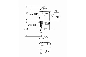 Смеситель для раковины GROHE Eurosmart 2339430E хром