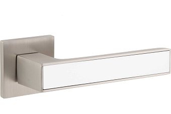 Дверная ручка нажимная Code Deco Slim H-30111-A-NISM/W белый/никель суперматовый