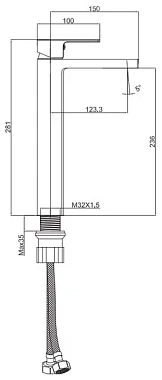 Смеситель для раковины Maxonor MN1182 хром