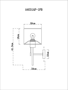 Светильник настенный Arte Lamp PROXIMA A4031AP-1PB 60Вт E27