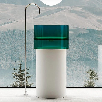 Раковина напольная Abber Kristall AT2701Aquamarin-H 45х45см