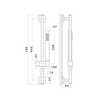 Душевой гарнитур KERAMA MARAZZI Futura 833KM.01.093 чёрный матовый