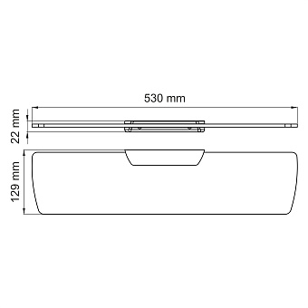 Полка в ванную прямоугольная WASSERKRAFT Elbe K-7200 K-7224 1-ярусная 12,9х53см чёрный