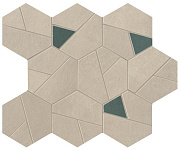 Керамическая мозаика Atlas Concord Италия Boost Pro A0QO Cream Mosaico Hex Blue 28,5х25см 0,428кв.м.