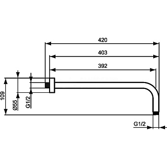 Держатель для верхнего душа IDEAL STANDARD B9445AA хром