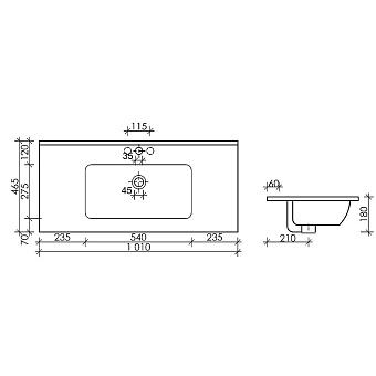Раковина накладная Ceramica Nova Element CN7003MB 101х46,5см
