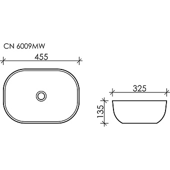 Раковина накладная Ceramica Nova ELEMENT CN6009MW 45,5х32,5см