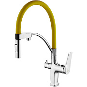 Смеситель для кухни LEMARK Comfort LM3074C-Yellow с краном для питьевой воды жёлтый/хром