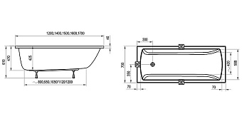 Ванна акриловая RAVAK Classic CC11000000 120х70см пристенная