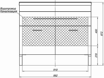 Тумба с раковиной AQUANET Верона 287662 48х100,2х87,2см